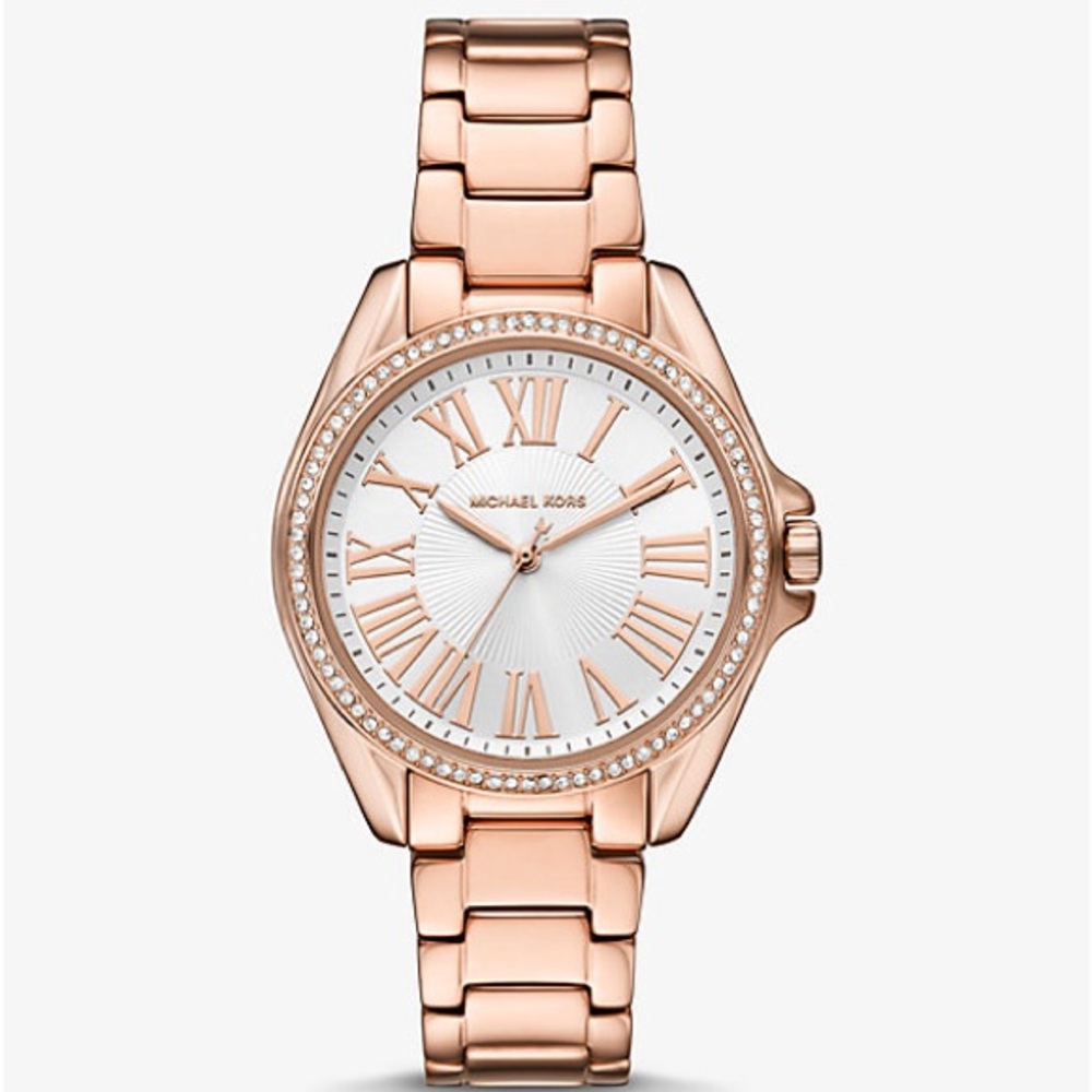 Michael Kors- Kaycie Pavé Rose Gold-Tone Watch